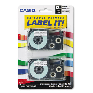 Casio® Tape Cassettes For Kl Label Makers, 0.37" X 26 Ft, Black On Clear, 2-pack freeshipping - TVN Wholesale